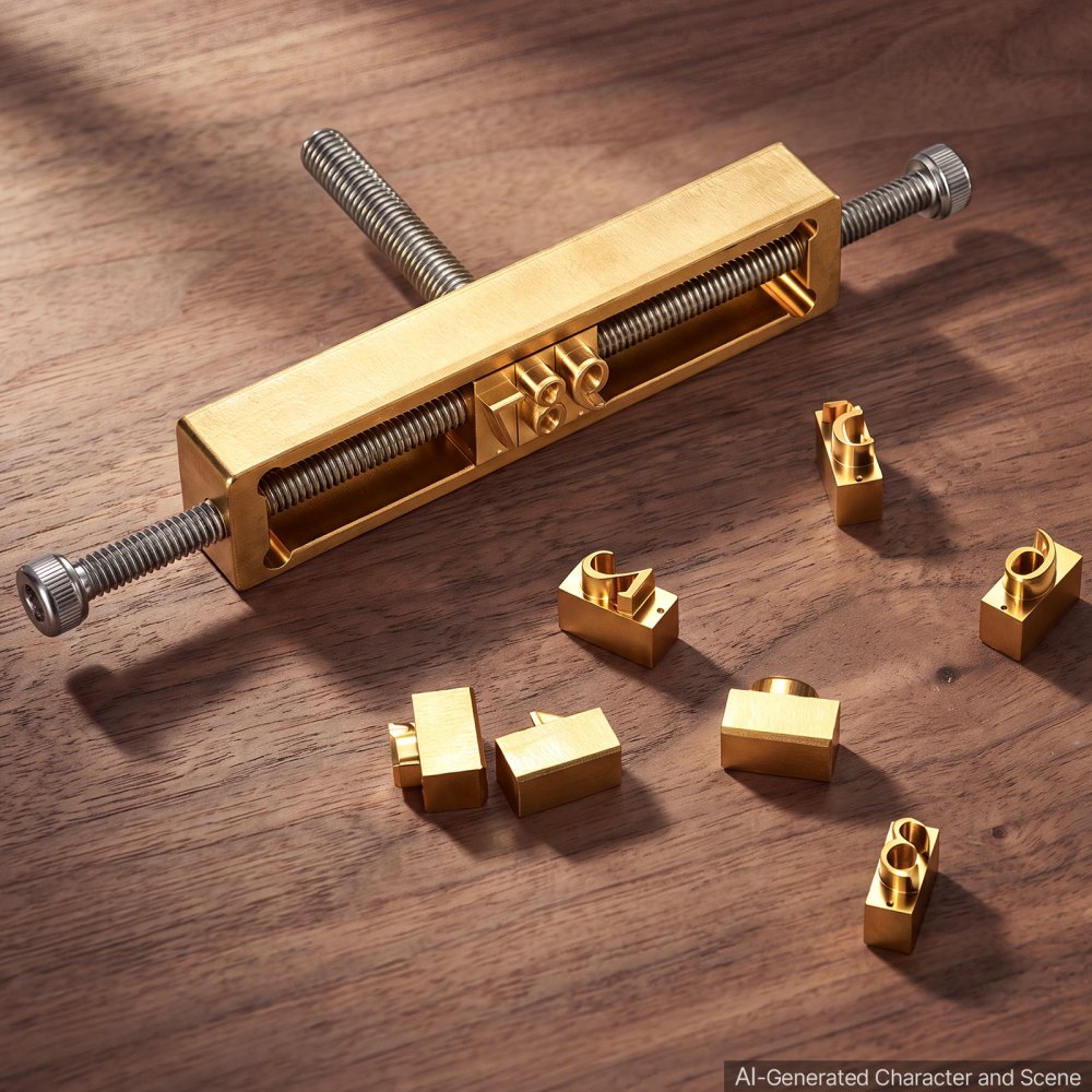 VEVOR Hot Stamping Cijfers Messing Embossinggereedschap 10-delige Set Cijferstempel, Compatibel met VEVOR Stansmachine, 0 tot 9, T-sleufontwerp, met Frame, Inbussleutel, Moeren, Schroeven, Houder, Pincet