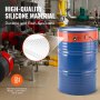 VEVOR metalen vatverwarmer, 1200 watt, 5 inch breed, emmerverwarmingsband voor vaten van 55 gallon, regelbare thermostaat van 30-150 °C, zeer efficiënte siliconen vetvatverwarmer, CE-goedgekeurd, oranje