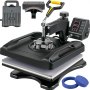 VEVOR Heat Press Machine, 1000 W Heat Press Printer 5 in 1 Transferpers Heat Transfer Machine, 38 x 38 cm Textielpers Drukmachine 51 x 40 x 47 cm Kleding Heat Press Machine met Display Zwart