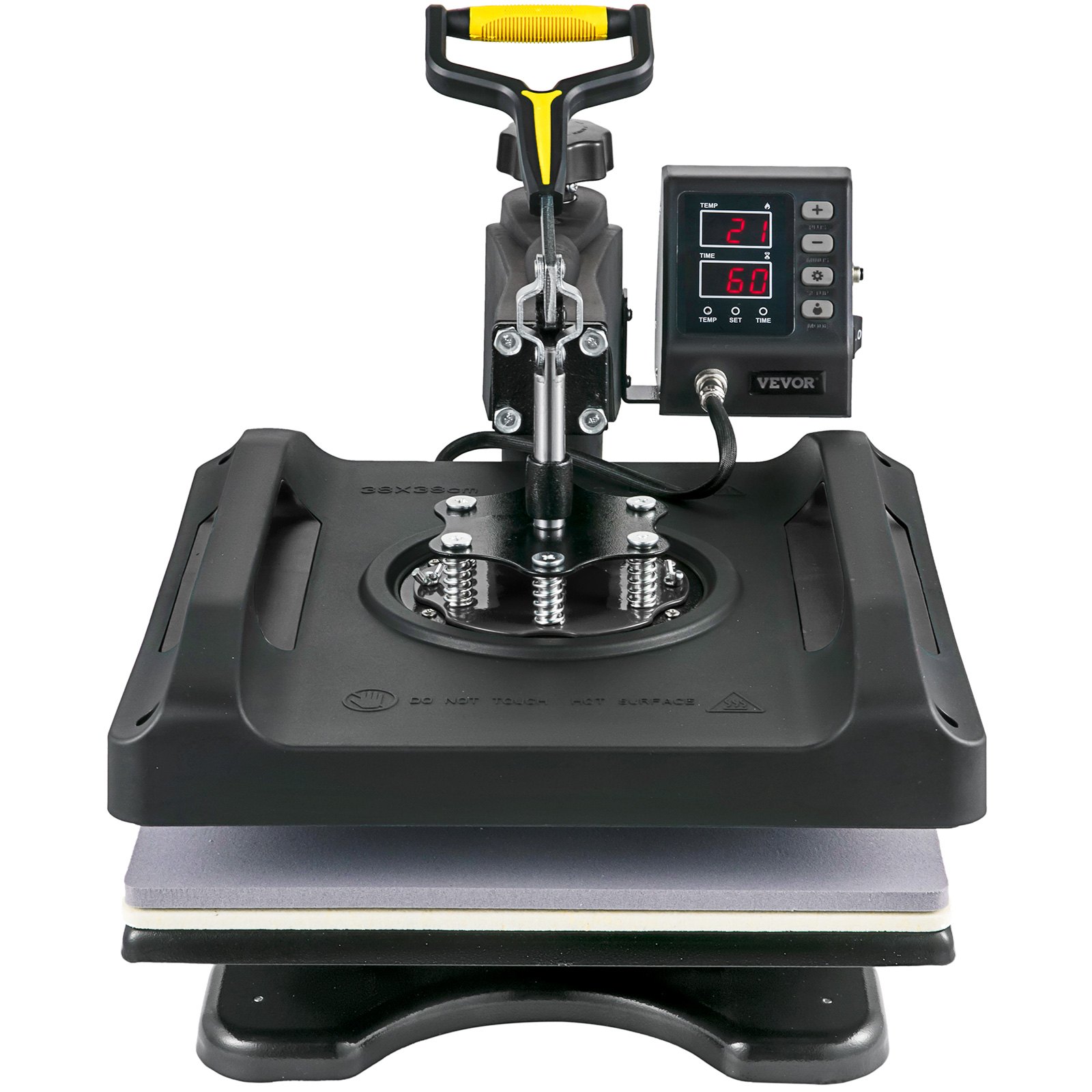 VEVOR Heat Press Machine, 1000 W Heat Press Printer 5 in 1 Transferpers Heat Transfer Machine, 38 x 38 cm Textielpers Drukmachine 51 x 40 x 47 cm Kleding Heat Press Machine met Display Zwart