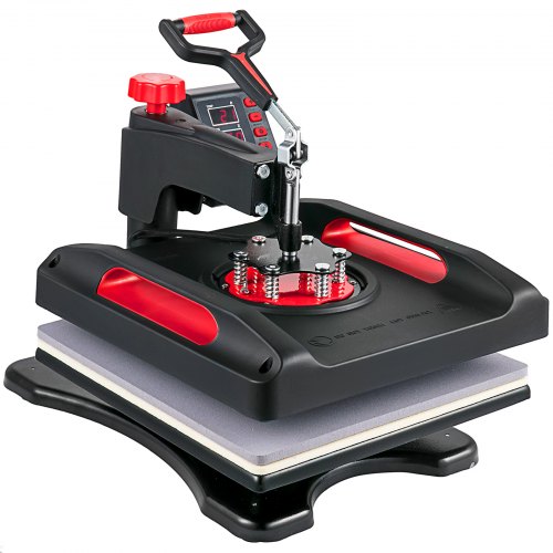 VEVOR 5 in 1 Warmte Persmachine 15 "x 15" Sublimatie T-shirt Cap Mok Plaat Rood