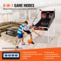 VEVOR 2,05 m indoor basketbalspel voor 2 spelers, basketbalmachine, basketbalbalstandaard met 4 ballen en 8 spelmodi en 2 basketbalringen, scorebord en inflatiepomp, voor kinderen, volwassenen