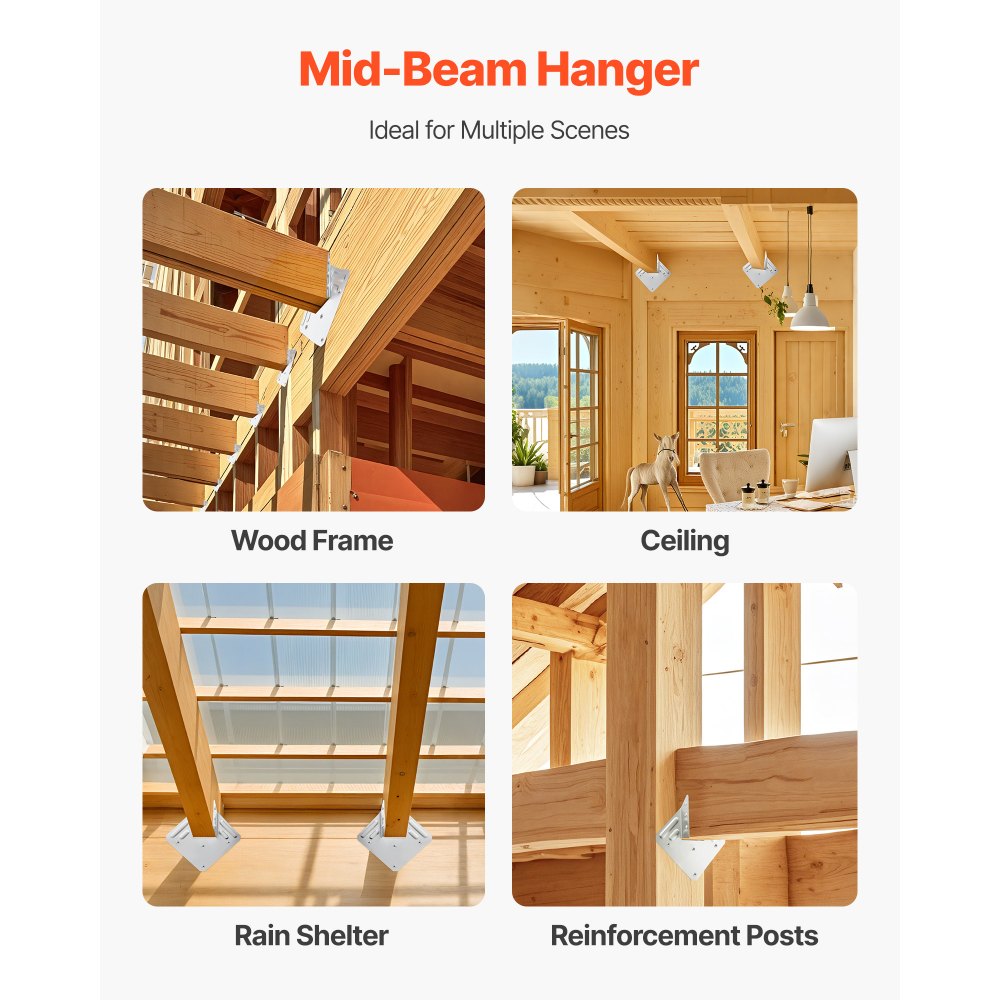 VEVOR Hurricane Ties for Rafter, Inner Size 5.31x1.57x2.48 in / 135x40x63 mm, Heavy Duty Hurricane Straps, Heavy Duty Rafter Ties Brackets Joist Hangers for Roof Beam Wooden Construction, 25 Pcs