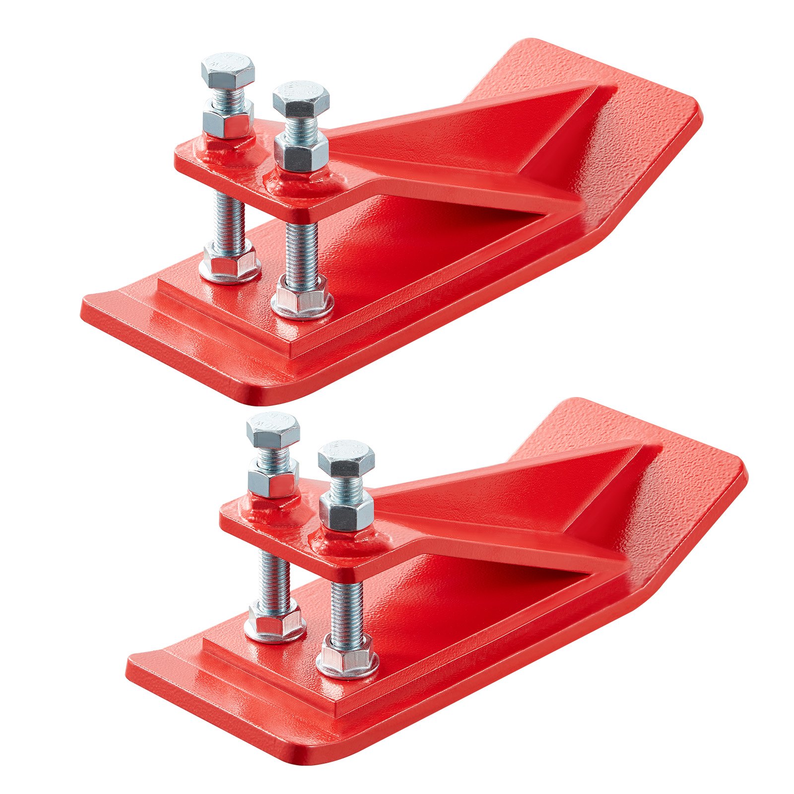 VEVOR tractorbakbeschermers, 2-pack stalen bakrandbeschermers, antislipvoorziening met dubbele zeskantmoeren en -bouten, voor sneeuw-, bladruiming en grindstrooiing (rood)