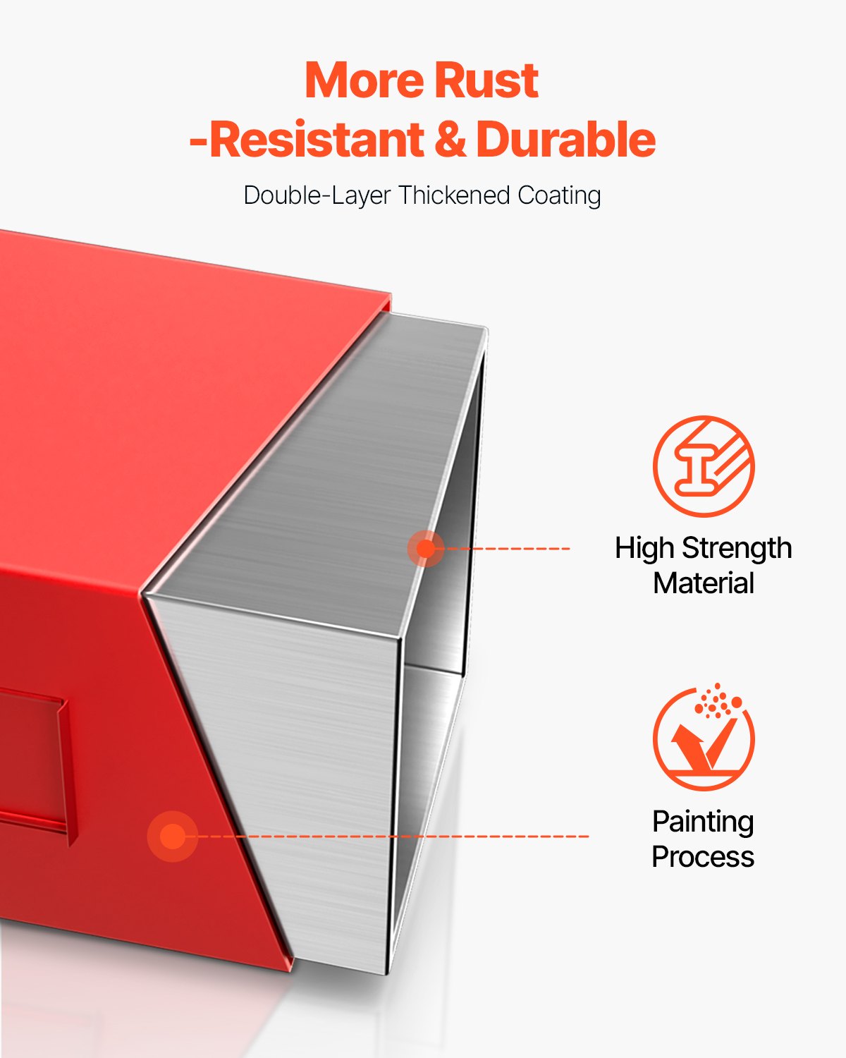 VEVOR-aanhangwagenkoppelingsballast, categorie 1 3-punts tractorballastbak met een capaciteit van 363 kg, voor 5,6 cm-aanhangwagenkoppeling, stalen laderbevestiging met grote capaciteit en schuifdeur, rood