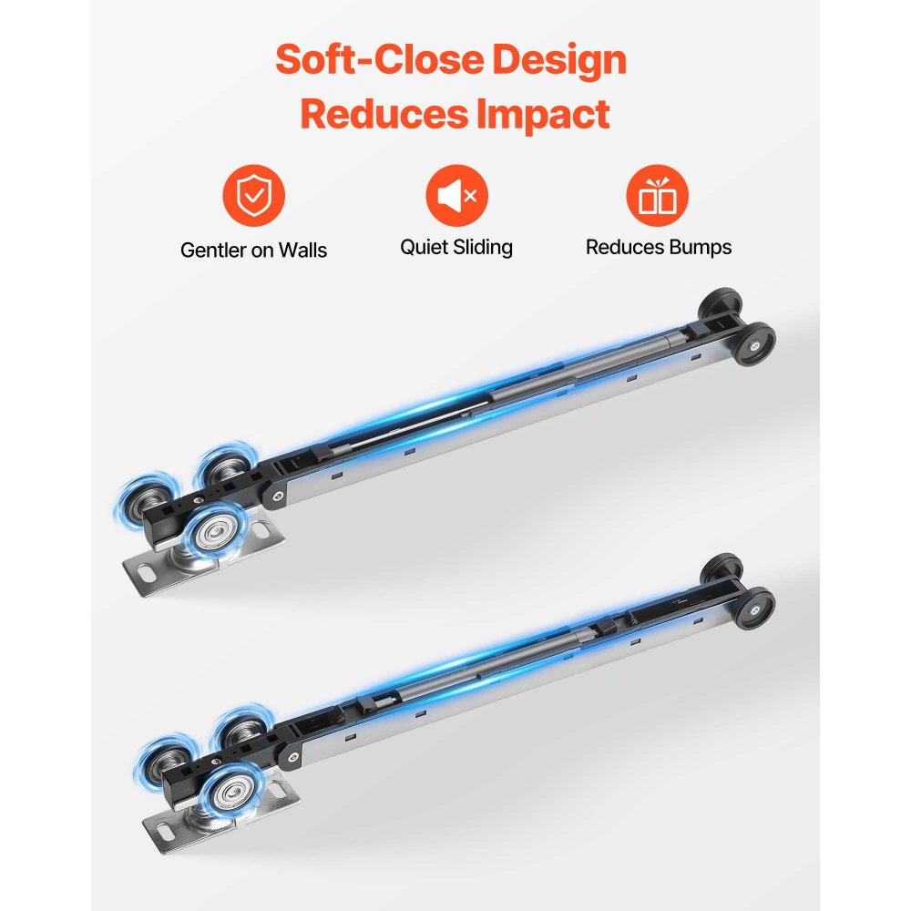 VEVOR Sliding Pocket Door Hardware Track Kit, 44.69" Pocket Door Track Kit with Soft Close Mechanism for Smooth and Quiet Sliding, Easy to Install, for 1" to 1 3/4" Thickness 24" Width Single Door