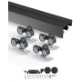 VEVOR Schuifdeurbeslag Railset Schuifdeursysteem 1219 mm, Dubbele rails Schuifdeursysteem Gemaakt van aluminiumlegering, Geschikte deurbreedte 622 mm x 2, Schuifdeurbeslag Draagvermogen 68 kg