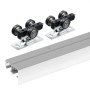 VEVOR Schuifdeurbeslag Railset Schuifdeursysteem 1524 mm, Dubbele rails Schuifdeursysteem Gemaakt van aluminiumlegering, Geschikte deurbreedte 775 mm x 2, Schuifdeurbeslag Draagvermogen 68 kg
