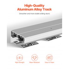 VEVOR Schuifdeurrailset Hardware Dubbele rails 1524mm Schuifdeursysteem