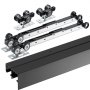 VEVOR Schuifdeurbeslag Railset Schuifdeursysteem 2438 mm, Dubbele rails Schuifdeursysteem Gemaakt van aluminiumlegering, Geschikte deurbreedte 1232 mm x 2, Schuifdeurbeslag Draagvermogen 68 kg
