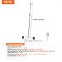 VEVOR magnetische veger, 15,35 inch breed, verstelbare telescopische stang, 2,95 inch wielen, productspecificaties.