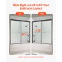 VEVOR Bathtub Shower Door, 56-60 in. W x 60 in. H, Semi-Frameless Double Sliding Tub Door, Semi-Frameless Bypass Tub Door with 1/4 in Shatterproof Tempered Glass and Stainless Steel Handle, Black