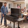 VEVOR Houtskoolgrill 0,50 m² Houtskoolgrillwagen met 2 opklapbare houtskoolbakken en inklapbare bijzettafels, hittebestendige, gepoedercoate stalen grill voor terras- en tuinfeesten