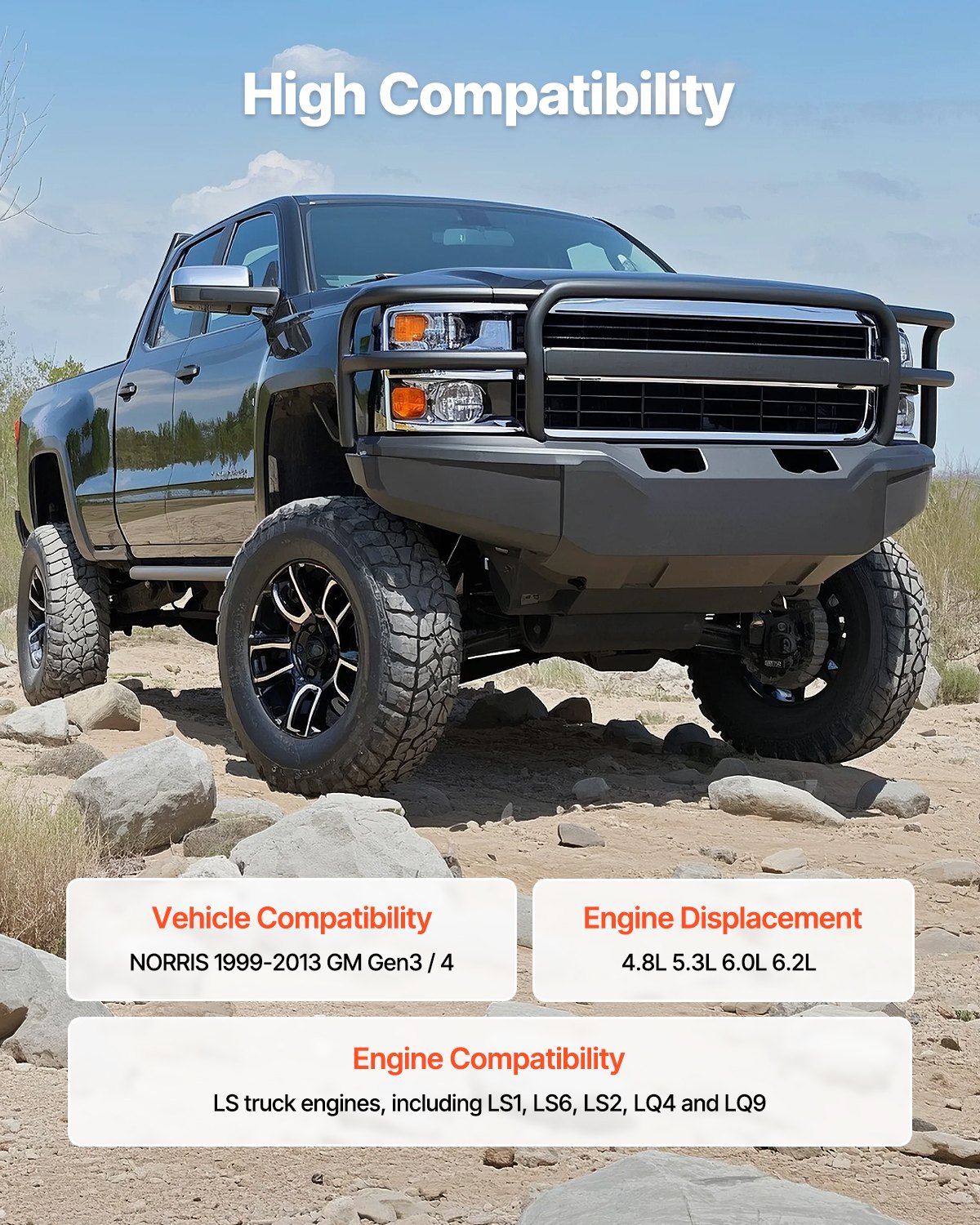 VEVOR nokkenasset inclusief distributiekettingset, stoterstangveren en pakkingen, compatibel met 1999-2013 GM Gen3/4 Norris-trucks voor LS1 LS6 LS2 LQ4 LQ9-motoren, OE 12625437 E1840P E-1840-P