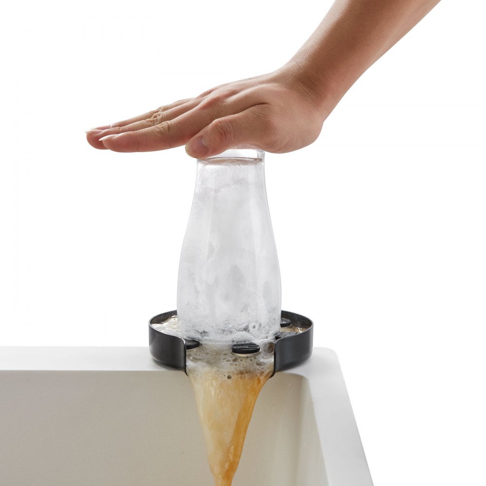 VEVOR glazenwasser, bekerwasser, 10 gaten, 360° draaibaar, RVS