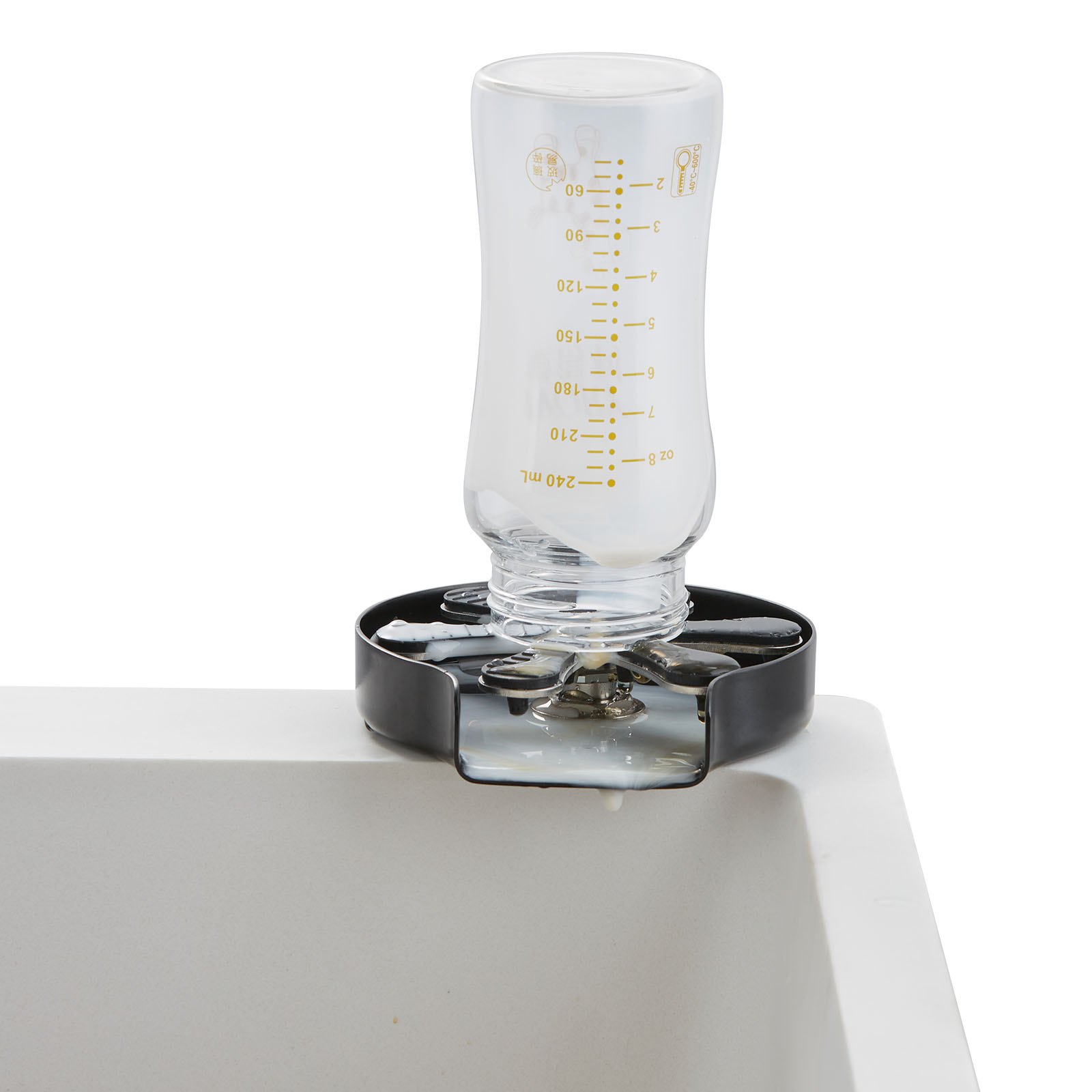 VEVOR glazenwasser, bekerwasser, 10 gaten, 360° draaibaar, RVS