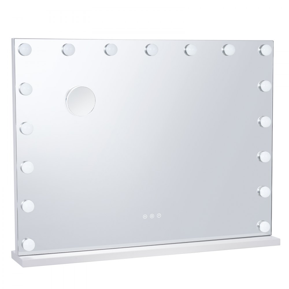 VEVOR Hollywood Vanity Mirror met verlichting, dimbare lampen en 3 kleurverlichtingsstanden, cosmetische spiegel met verwijderbare 5x vergroting, USB, Type-C, slimme aanraakbediening, 791x597mm