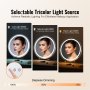 VEVOR Hollywood make-upspiegel cosmetische spiegel LED make-up Smart Touch φ513mm