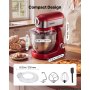 VEVOR 5L Tilt Head Stand Mixer 1000W Electric Dough Mixer, 10 Speeds Food Kitchen Mixer with Stainless Steel Bowl, Splash Guard, Dough Hook, Whisk, Beater, for Baking Mixing Whipping