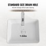 VEVOR Rectangle Vessel Sink, 19" x 14.7" Bathroom Vessel Sink Countertop, White Ceramic Bathroom Sinks Above Counter, Modern Style, Bright and Elegant, Well-Packaged for Bathroom, Hotel, Toilet, RV