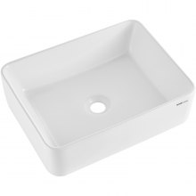 VEVOR Modern Ceramic Vessel Sink 19"x14.7" Bathroom Vanity Bowl Countertop White