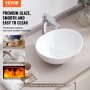 VEVOR Modern Ceramic Vessel Sink 16"x13.4" Bathroom Vanity Bowl Countertop White