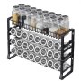 VEVOR Verwijderbaar kruidenrek met 4 lagen, kruidenhouder en organizer, stapelbare kruidenstandaard (401 x 116 x 271 mm), keukenopbergruimte voor op het aanrecht, keukenvoorraadkast, zwart