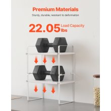 VEVOR 2-laags kruidenrek kast organizer aanrechtblad plank opbergrek wit