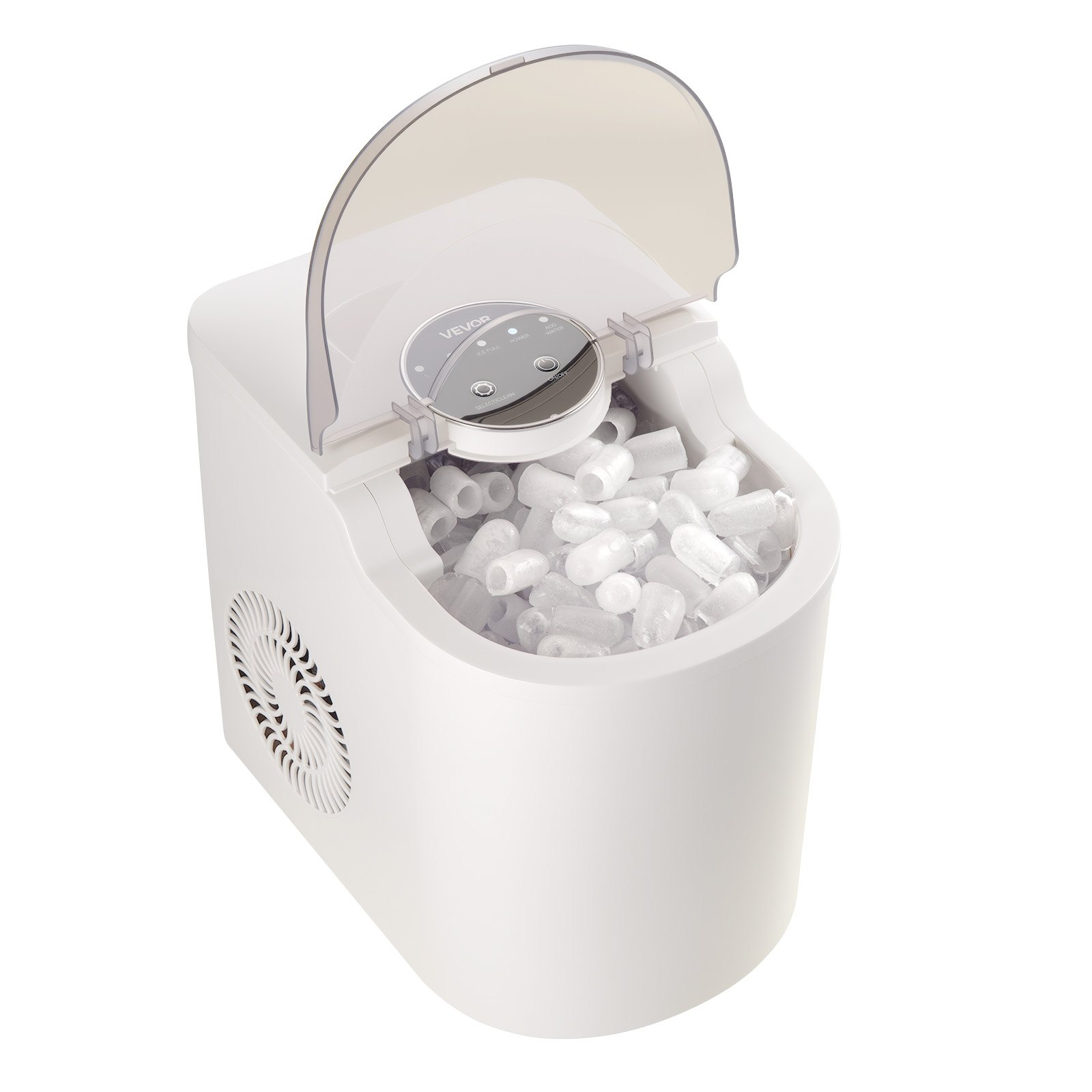 VEVOR Tafelmodel IJsblokjesmachine, 7 ijsblokjes in 6 minuten, 11,8 kg per dag, zelfreinigende machine met ijsschep, ijsblokjesmachine met 2 formaten ijs voor thuis, keuken, kantoor, bar, feest