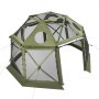 VEVOR Pop-up Paviljoen, 3,96 x 3,96 m, 13-zijdig, bolvormige kampeertent met afneembaar dak en draagtas, 360° ventilatie, zonwering, partytent voor 10-12 personen, groen