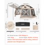 VEVOR Pop-up Paviljoen, 4,57 x 4,57 m, 13-zijdige, bolvormige kampeertent met afneembaar dak en draagtas, 360° ventilatie, zonnescherm, partytent voor 12-15 personen, beige