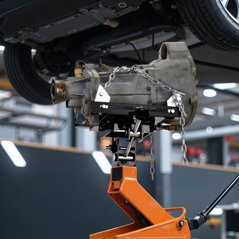 VEVOR transmissie-krikadapterbak, capaciteit 0,5 t, zware stalen krik voor auto met 1-1/5 inch verwijderbare zadelas, voor garage en reparatiewerkplaats, zwart