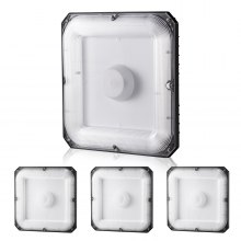 VEVOR 4-pack LED-luifelverlichting, 80W 8800lm 5000K daglicht, commerciële en industriële luifelverlichting voor buiten, 10,08 x 10,08 inch opbouwplafondverlichting voor tankstation, magazijn, garage, straat, winkel, IP65