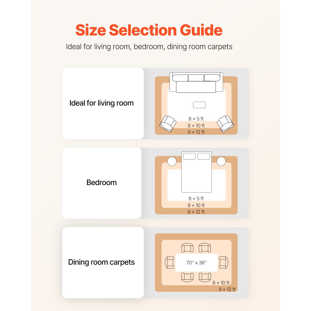 VEVOR Rug Pad 3 x 5 ft, Non-slip Carpet Area Pad, Rug Mat Padding with Dual Surface Felt Cushion & Rubber Gripper, Hardwood Floor Protection for All Floors, Finishes, Keeps Carpets in Place