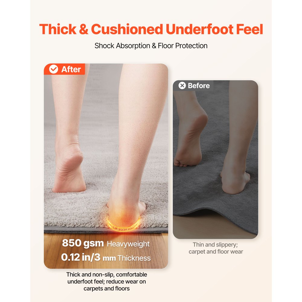 VEVOR tapijtonderlegger, antislipmat 2743,2 x 3657,6 x 3 mm, tapijtstopper, op maat te snijden, gemaakt van polyester en TPR met rubberen onderlaag, antislip en waterdicht, universeel voor alle vloeren, lades en kofferbakken.