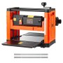VEVOR Thickness Planer, Two-Blade, 330 mm Width Worktable Power Benchtop Planer, 1800W 23500 RPM Powerful Motor, Dual Rollers, Over Protection, Single Speed Woodworking, for Hard & Soft Wood Material