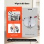 VEVOR Popcornmachine met roestvrijstalen waterkoker, 800W commerciële popcornmachine, 48 kopjes per lading, bioscoopstijl, met bediening met 2 knoppen, glazen wand, PC-deur, 1 maatschep, 3 lepels, rood