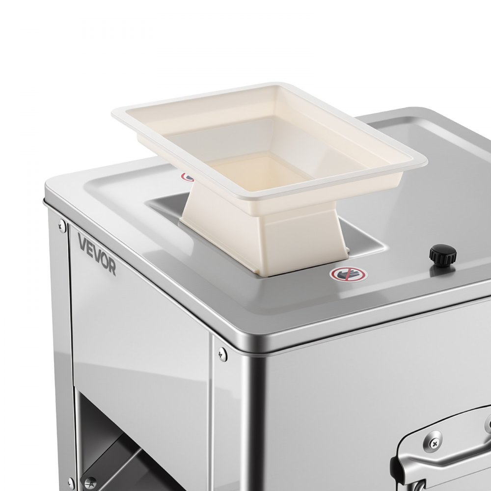 VEVOR Vleessnijmachine 550W 159kg/u Commerciële vleessnijmachine Roestvrij staal (3,5 mm dik), Elektrische voedselsnijmachine voor restaurants en supermarkten