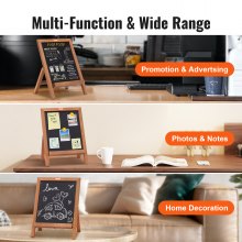 VEVOR customer stopper advertising stand with wooden frame 25.4 x 35.6 cm, advertising board stand 214 x 256 mm food board brown incl. 1 liquid chalk marker for writing with chalk for restaurants, bars etc.