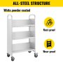 VEVOR boekenwagen, 90kg bibliotheekwagen, 125x75x35mm rollende boekenwagen, enkelzijdige V-vormige schuine planken met afsluitbare ca. 10 cm wielen voor thuisplanken, kantoor, school, boekenwagen wit