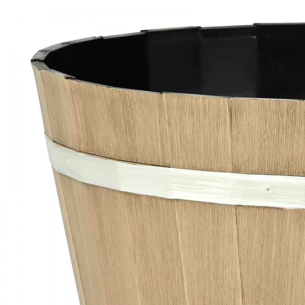 VEVOR Bloempotten 300 x 210 mm, 4-pack whiskyvatplantenbakken met drainagegaten, kunststof wijnvatplantenbak voor binnen- en buitenplanten, tuin, huis, bruin