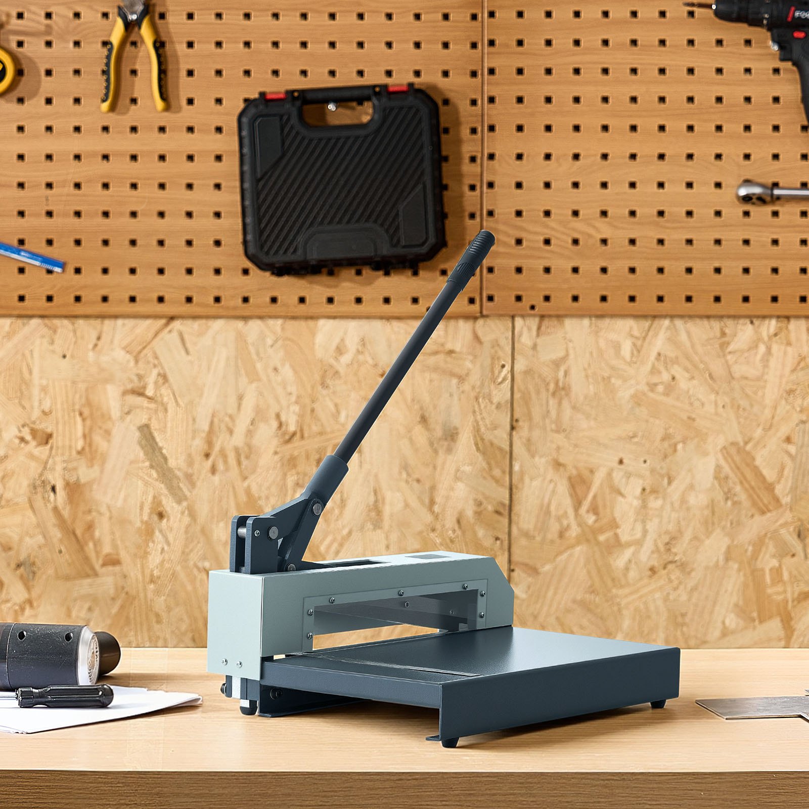 VEVOR Guillotine plaatmetaalsnijder, 305 mm handschaar voor plaatmetaal, gereedschap voor het snijden van metalen platen, met stalen frame, hoge precisie, voor het snijden van printplaten, aluminium, staal, koper en kunststof.