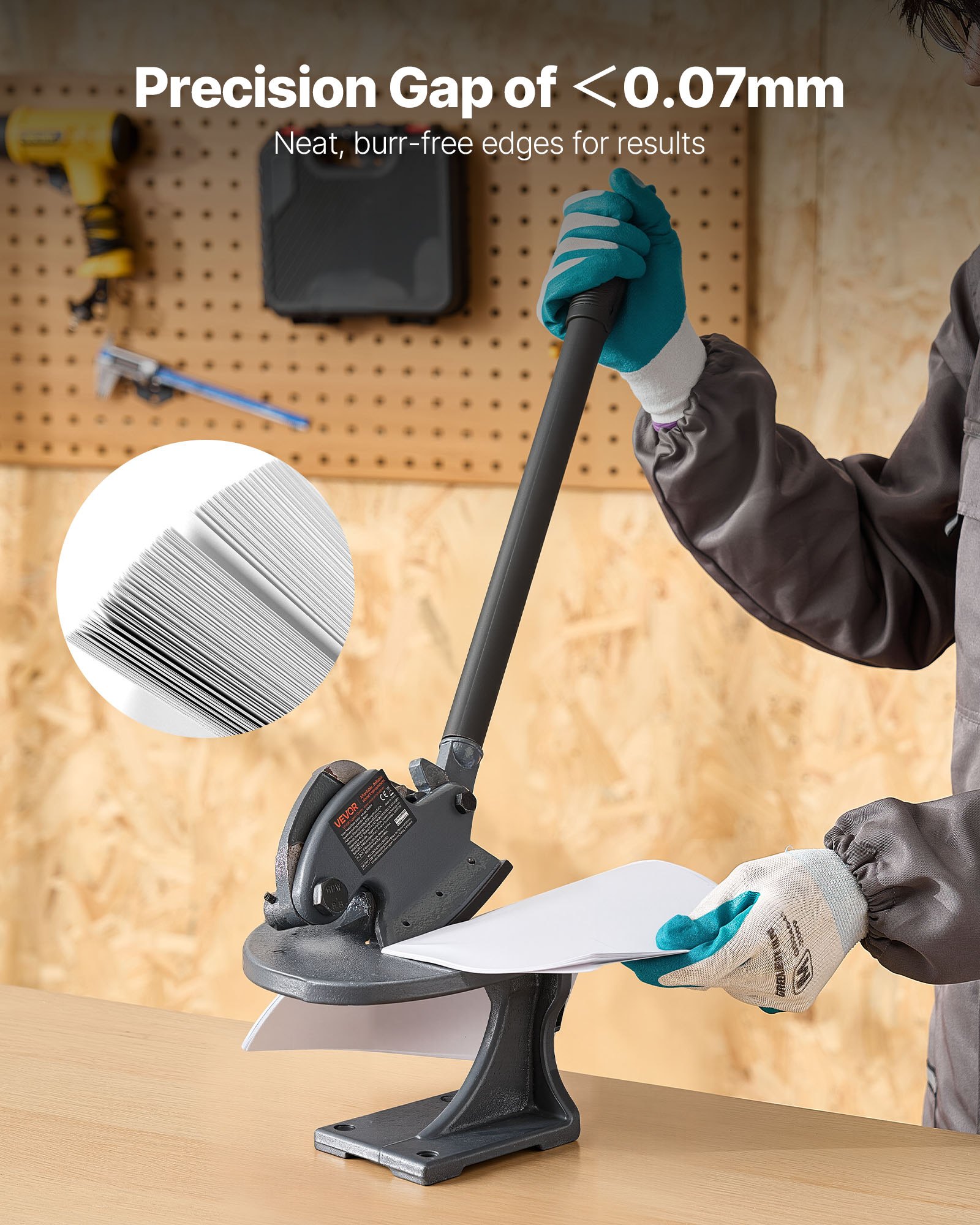 VEVOR Plaatschaar, Handbediende Schaar, Handbediende Plaatschaar, Multifunctionele Plaatschaar, met Stevig Stalen Frame, Montagewijze, Max. Snijdikte 1,9 mm voor Staal, Koper, Wapeningsstaal, Aluminium