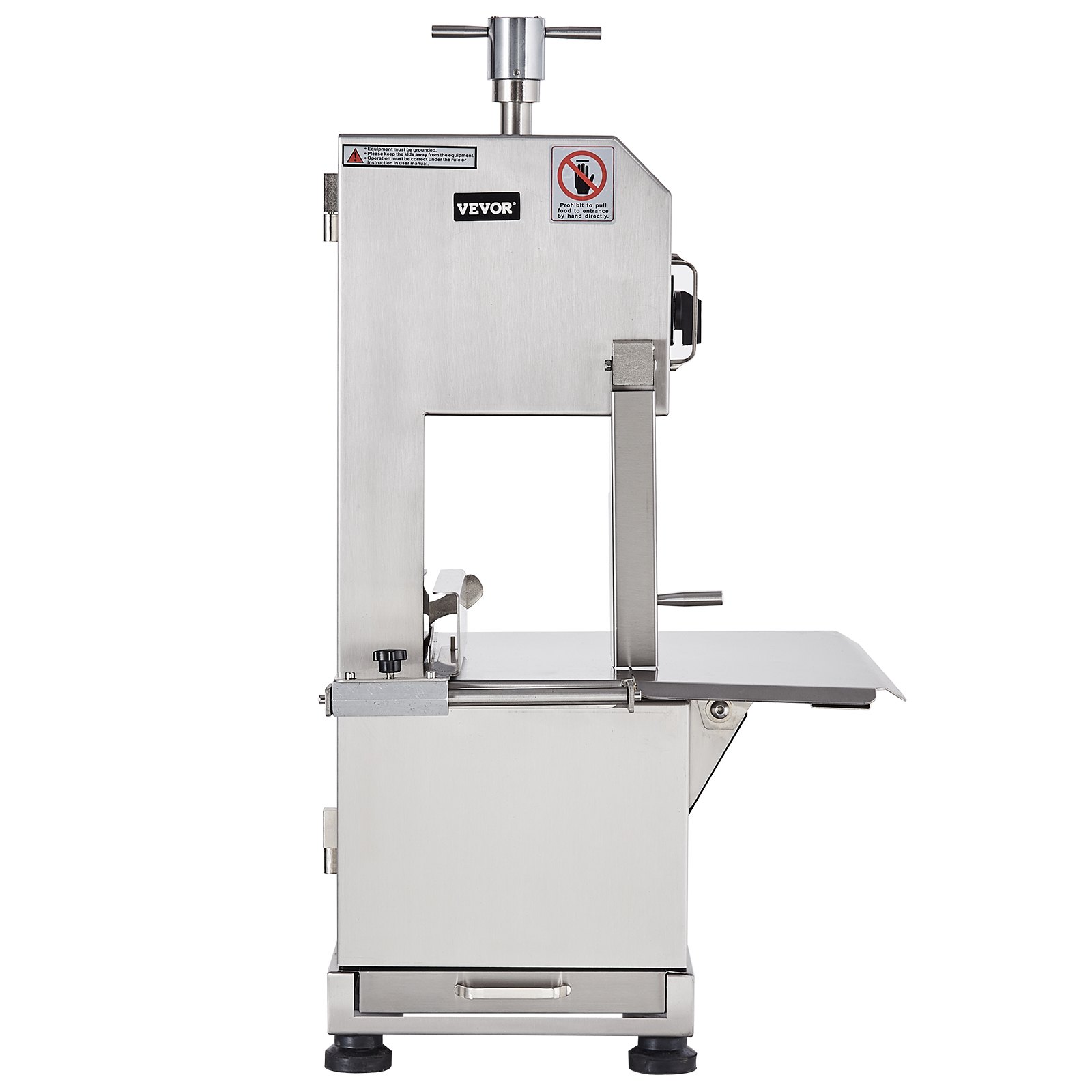 VEVOR Commercial Meat Bone Sawing Machine 2200W, 1000kg/h Bone Cutting Machine Frozen Meat Bone Cutting Machine, 0-180mm Adjustable Thickness Bone Saw 470 x 530mm Worktable