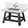 VEVOR Benchtop Router Table, 24 in x 15.7 in, Bench Top Routing Table with Adjustable Fence, MDF Top, Sturdy Metal Base, 2-1/2 in Dust Collection Port, Compatible with Routes & Various Drill Bits