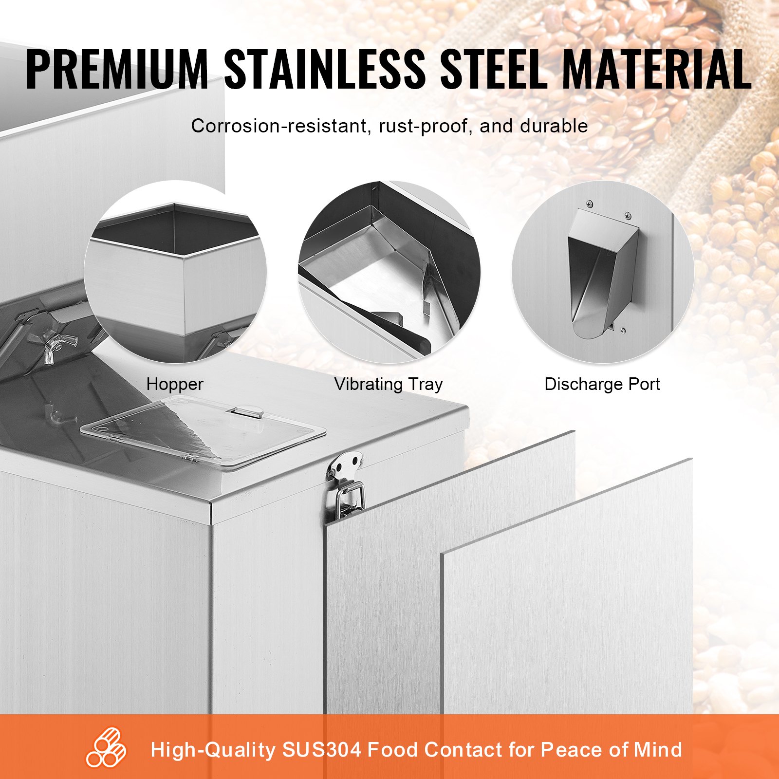 VEVOR Poedervulmachine, 1-200g Automatische Intelligente Deeltjesweegmachine, Flessenzakpoedervuller Deeltjesdispenser voor Theezaden, Granen, Poeder, Meel, Bonen, Glitter