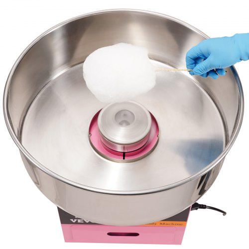 VEVOR 1000W elektrische suikerspinmaker, commerciële suikerspinmaker met roestvrijstalen kom, suikerschep en lade, perfect voor thuis, verjaardagsfeestje voor kinderen, familiefeest, roze