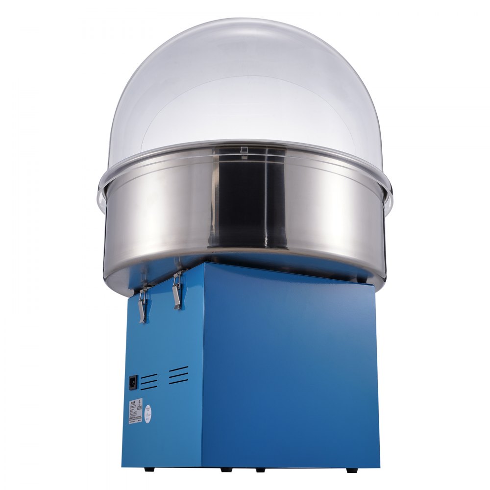 VEVOR Elektrische Suikerspinmachine, 1 kW Suikerspinmachine, Commerciële Suikerspinmachine met Deksel, RVS Kom, Suikerschep, Lade, voor Kinderverjaardagen, Familiefeestjes, Blauw
