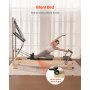 VEVOR Pilates Reformer, Wooden Pilates Machine for Home Gym Studio, Strength Training Workout Equipment with Dual Resistance, Reformer Box, Jump Board, for Advanced Users and Beginners, Up to 400 LBS