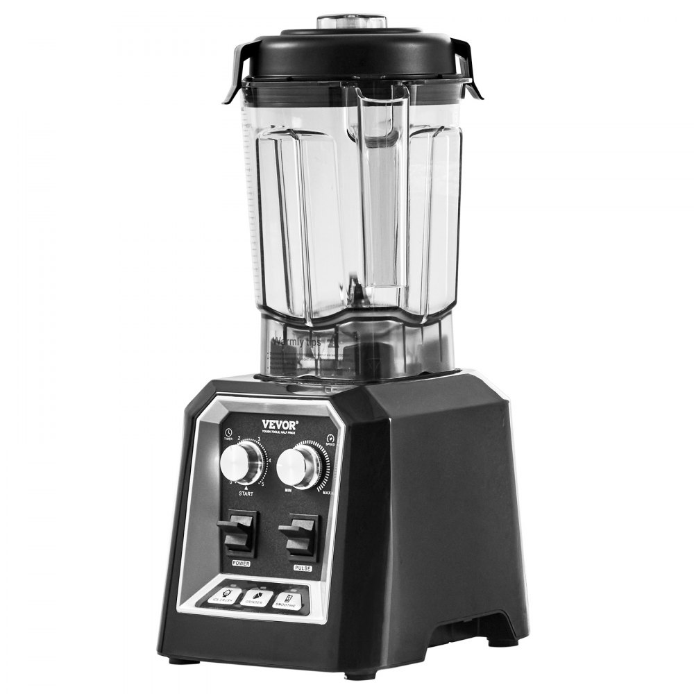 VEVOR Commerciële Blender 2200W met Kunststof Container, Hoogwaardige Professionele Mixer met 3 Functies, voor Bevroren Dranken, Shakes, Smoothies en Crushed Ice
